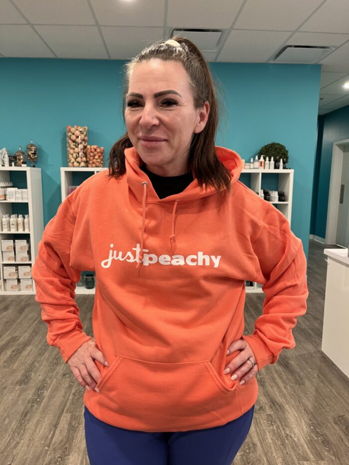 Just Peachy hoodie size medium